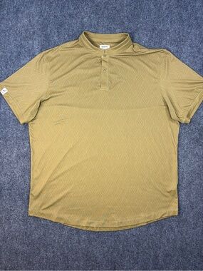 Mantra green polo with wavy white lines size XL